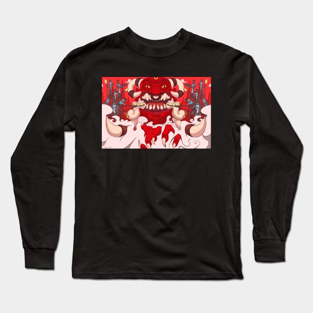 Brushing the demon's teeth Long Sleeve T-Shirt by Ostemo Stephane Meury